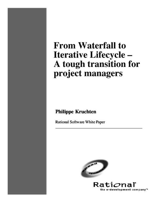 (PDF) From Waterfall to Iterative Lifecycle - A tough transition for ...