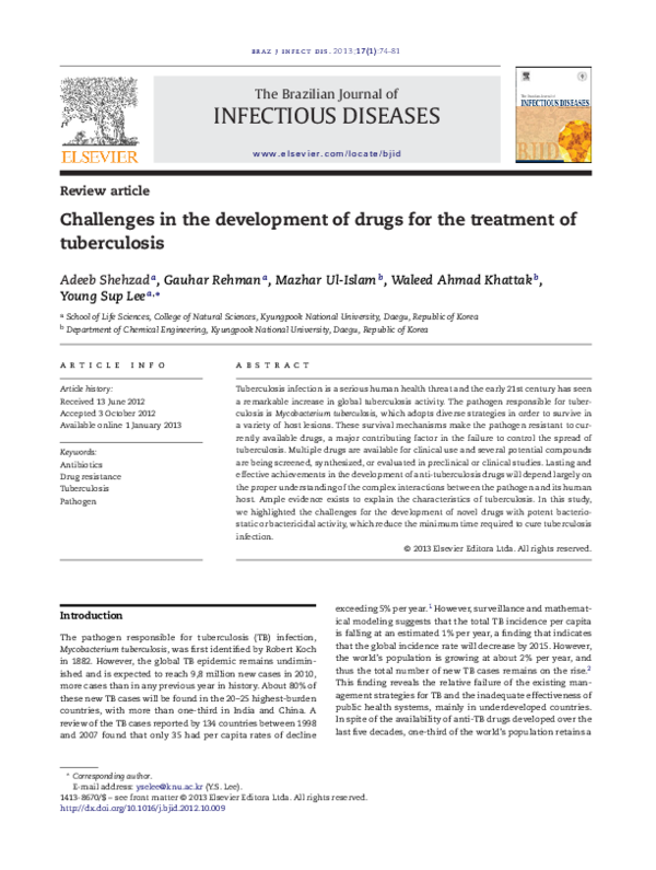 (PDF) Challenges in the development of drugs for the treatment of ...