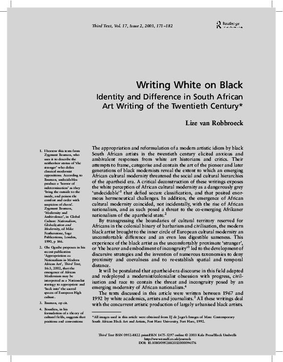 (PDF) Writing White on Black