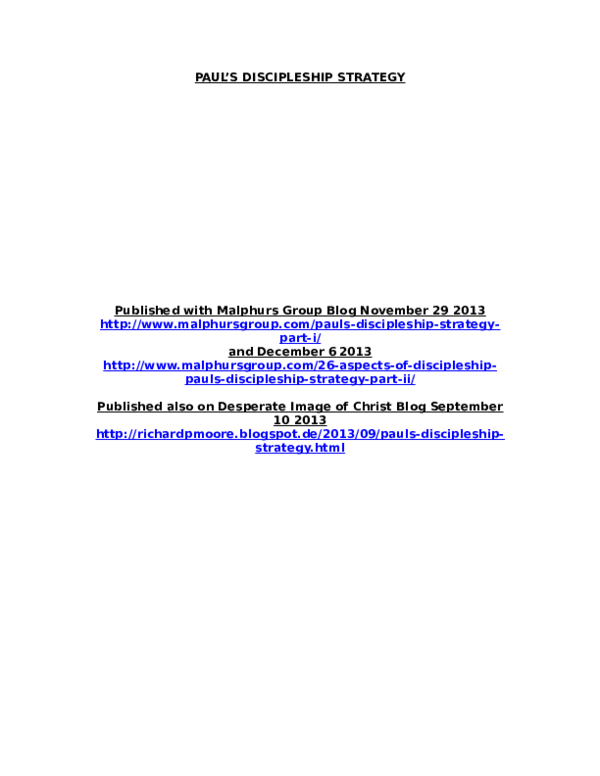 (DOC) PAUL'S DISCIPLESHIP STRATEGY