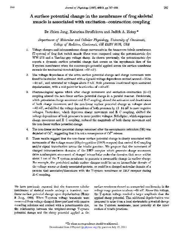 (PDF) A surface potential change in the membranes of frog skeletal ...