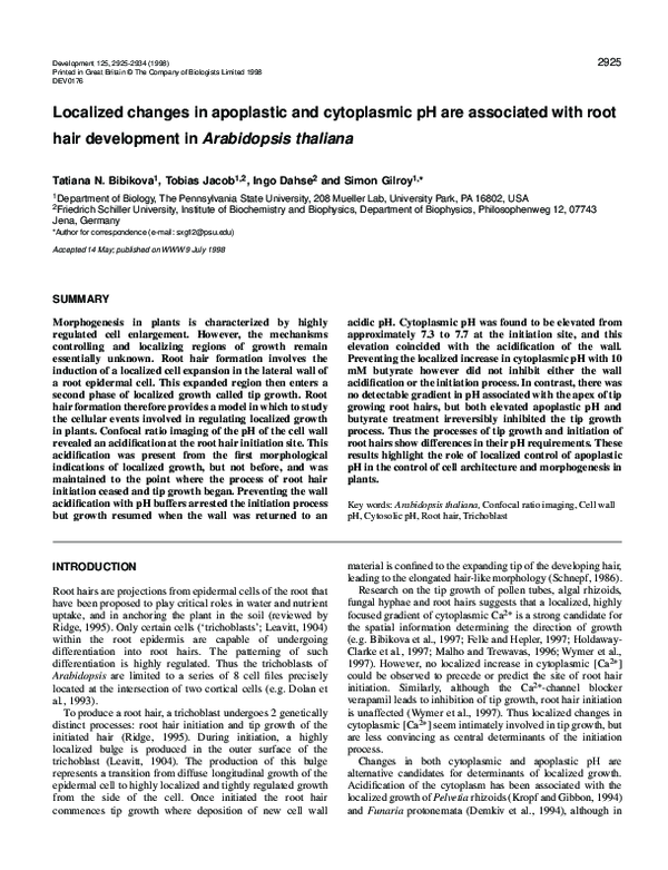 (PDF) Localized changes in apoplastic and cytoplasmic pH are associated ...