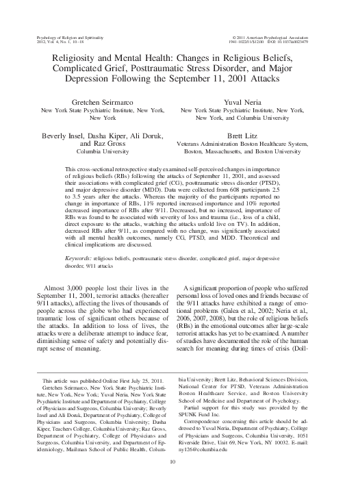 (PDF) Religiosity and mental health: Changes in religious beliefs ...