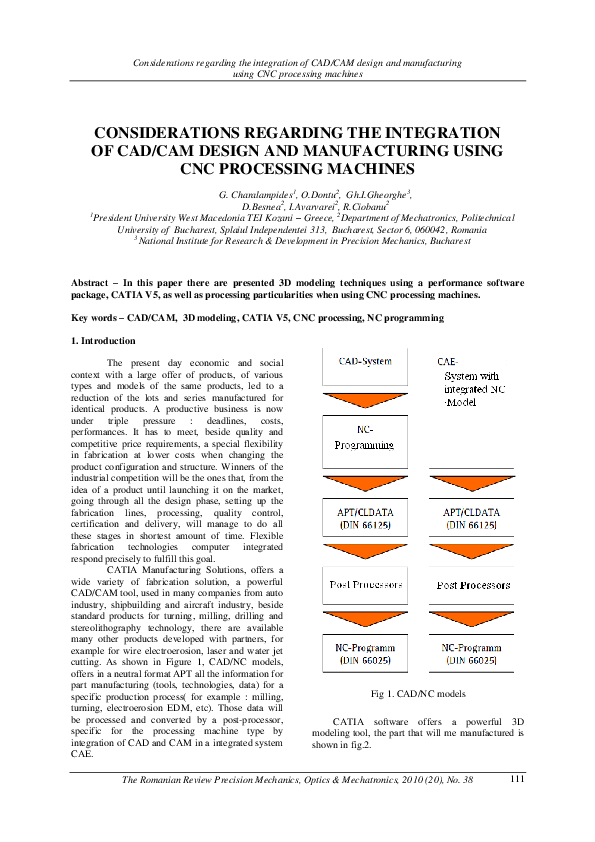 (PDF) Considerations regarding the integration of CAD/CAM design and