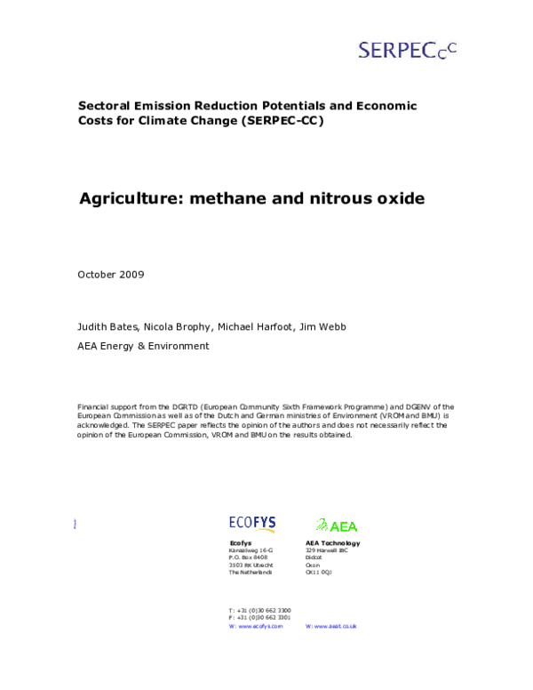 (PDF) Methane and Nitrous Oxide Mitigation in Agriculture