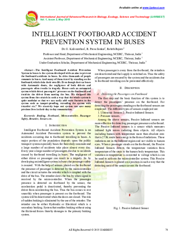 (PDF) Intelligent FootBoard Accident Prevention System in Buses