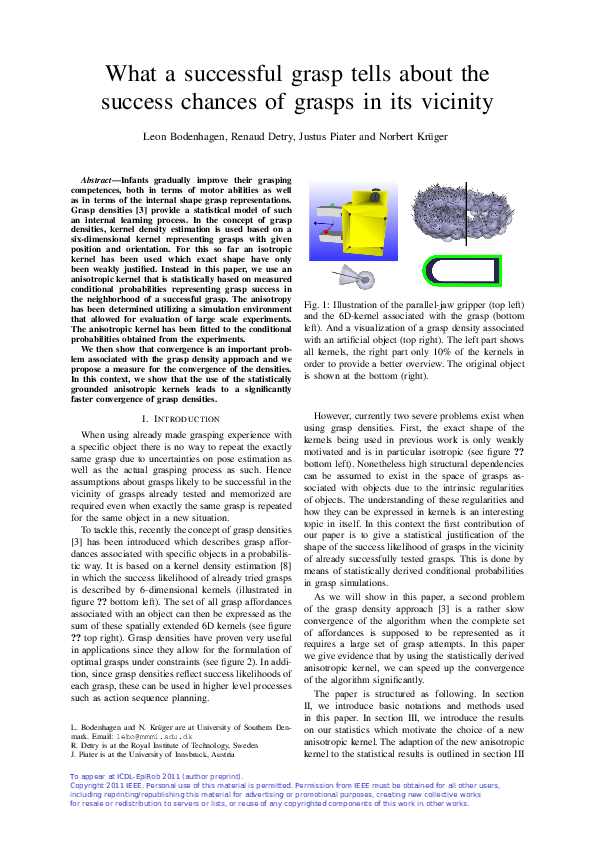 (PDF) What a successful grasp tells about the success chances of grasps ...