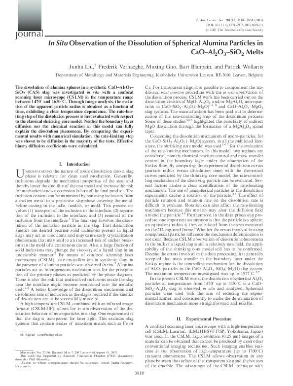 (PDF) In Situ Observation of the Dissolution of Spherical Alumina ...