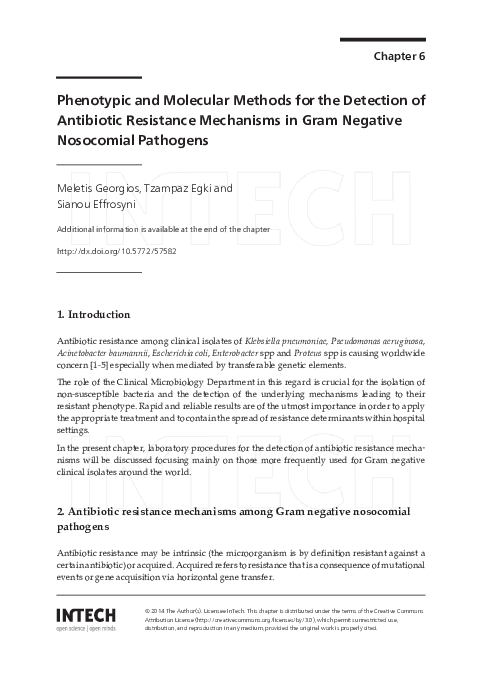 (PDF) Phenotypic and Molecular Methods for the Detection of Antibiotic ...