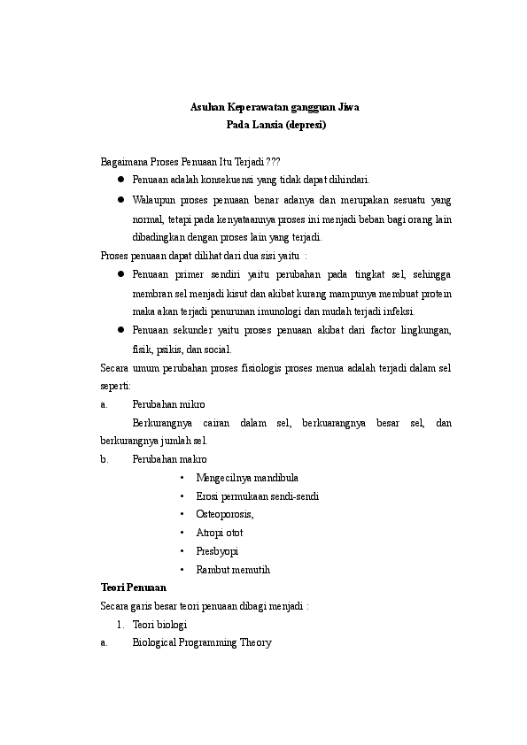Doc Askep Jiwa Lansia Iwanina Syadzwina Academia Edu
