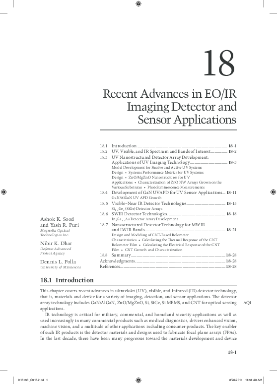 (PDF) Recent Advances in EO/IR Imaging Detector and Sensor Applications