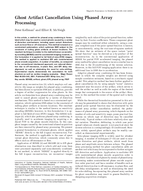 (PDF) Ghost artifact cancellation using phased array processing