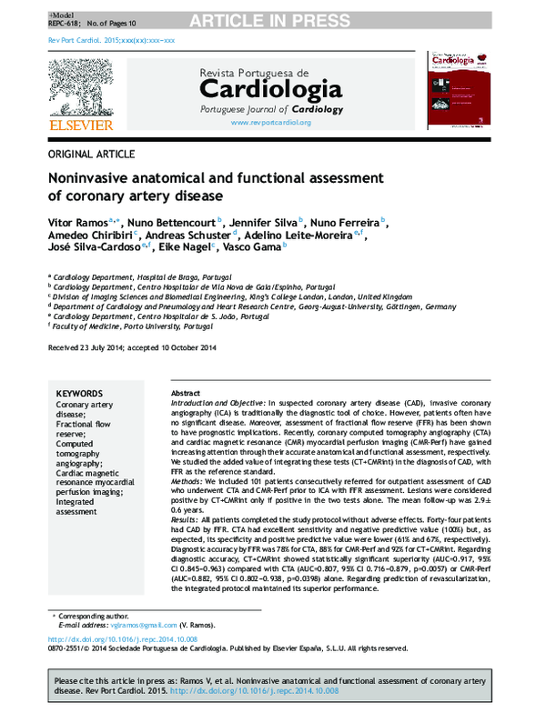 (PDF) Noninvasive anatomical and functional assessment of coronary ...