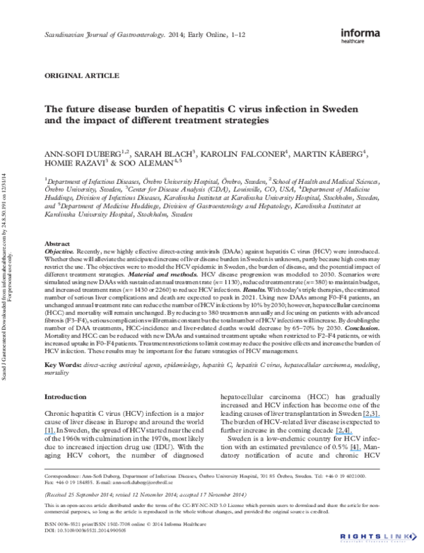 (PDF) The future disease burden of hepatitis C virus infection in ...