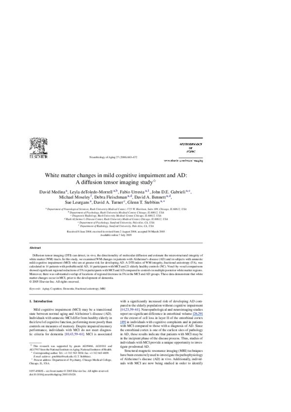 (PDF) White matter changes in mild cognitive impairment and AD: A ...