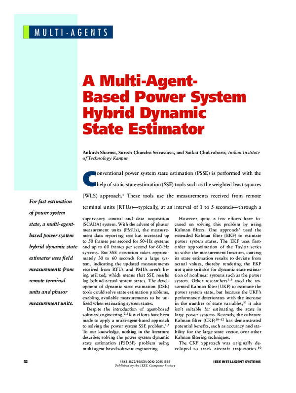 (PDF) A MultiAgentBased Power System Hybrid Dynamic State Estimator