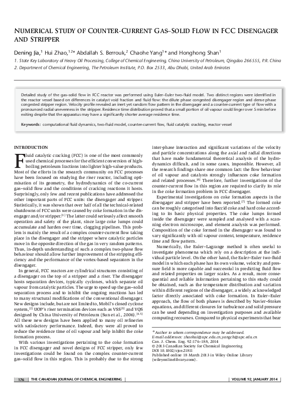 (PDF) Numerical study of counter-current gas-solid flow in FCC ...