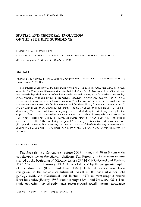 (PDF) Spatial and temporal evolution of the Suez rift subsidence