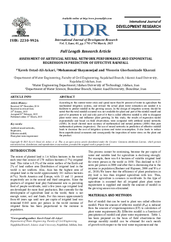 (PDF) ASSESSMENT OF ARTIFICIAL NEURAL NETWORK PERFORMANCE AND ...