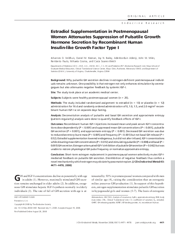 (PDF) Estradiol Supplementation in Postmenopausal Women Attenuates ...