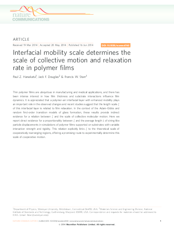 (PDF) Interfacial mobility scale determines the scale of collective ...