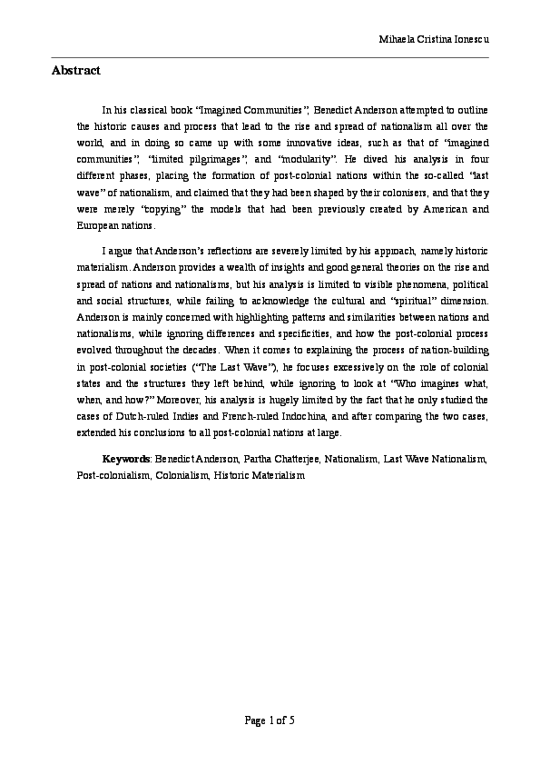 Benedict anderson essay 06 picture