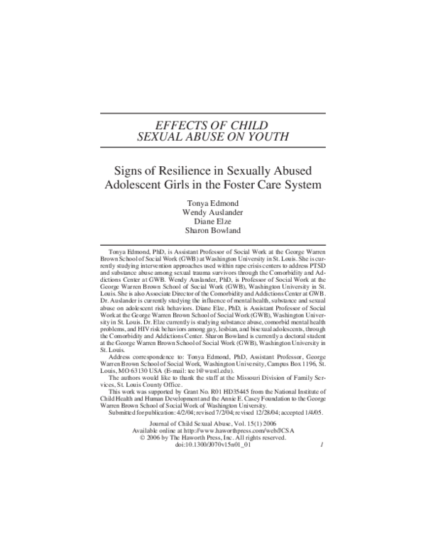 (PDF) Signs of Resilience in Sexually Abused Adolescent Girls in the ...