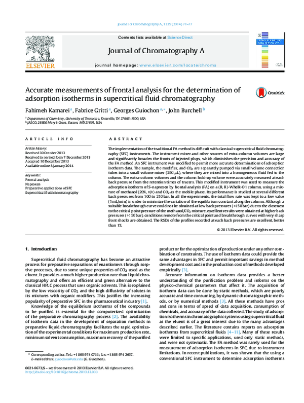 (PDF) Accurate measurements of frontal analysis for the determination