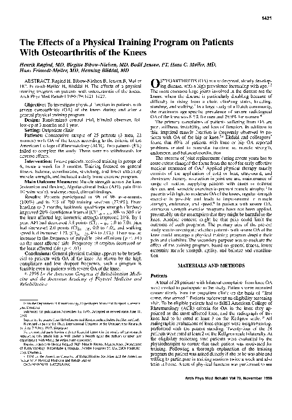 (PDF) The effects of a physical training program on patients with ...