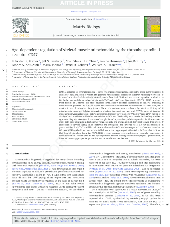 (PDF) Age-dependent regulation of skeletal muscle mitochondria by the ...
