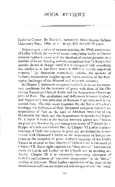 PDF) David Steinmetz, Luther in Context