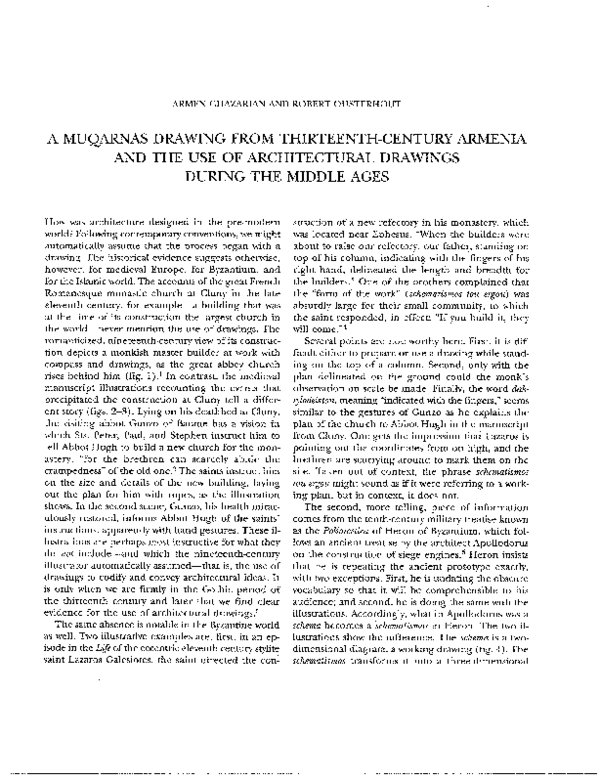 A Muqarnas Drawing from Thirteenth-Century Armenia and the Use of Architectural Drawings during the Middle Ages, in: Muqarnas. An Annual on the Visual Culture of the Islamic World. Vol. 18. Brill 2001, p. 141-154
