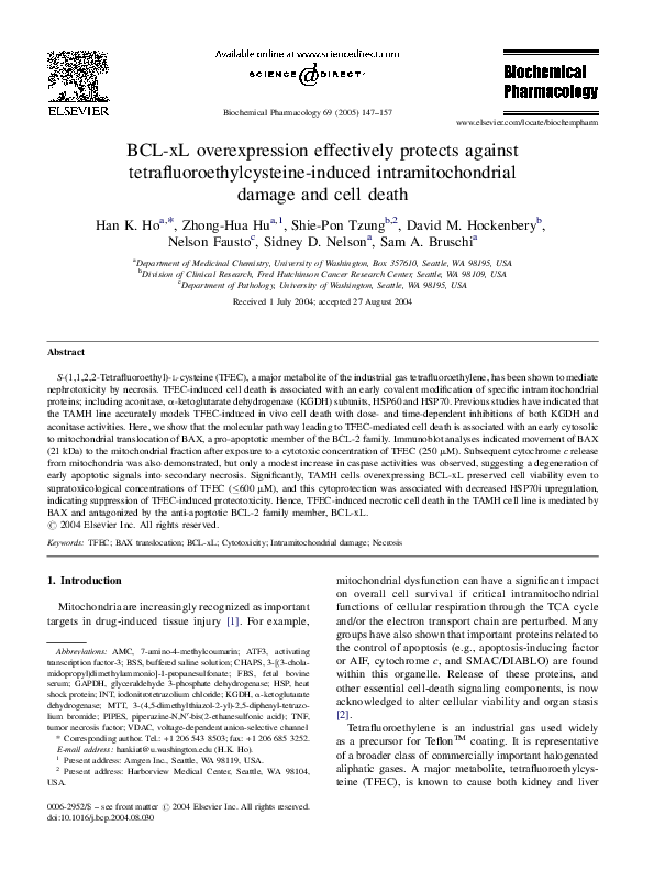 (PDF) BCL-xL overexpression effectively protects against ...