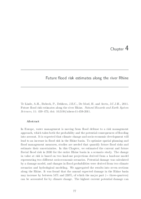 (PDF) Future flood risk estimates along the river Rhine