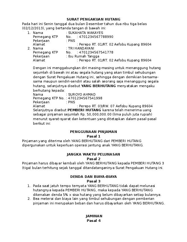 Contoh Surat Berita Acara Pembayaran Hutang Nusagates Contoh Surat Berita Acara Pembayaran Hutang Nusagates