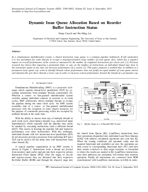 (PDF) Dynamic Issue Queue Allocation Based on Reorder Buffer ...