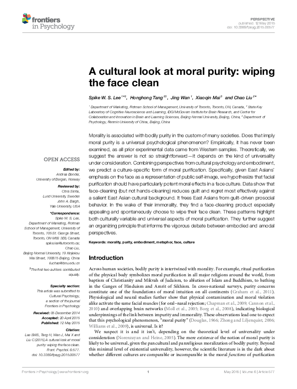 Maintaining moral purity picture