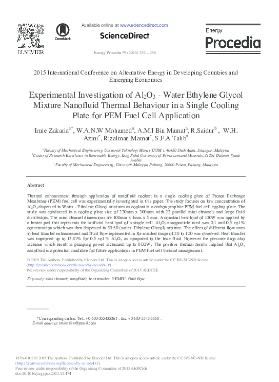 (PDF) Experimental Investigation of Al2O3 - Water Ethylene Glycol ...
