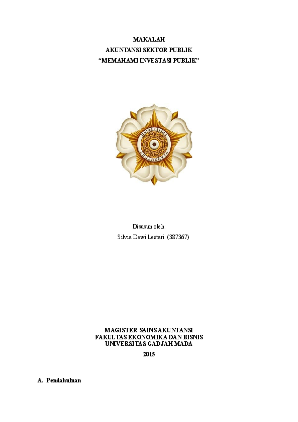 Doc Investasi Sektor Publik Vya Gongzhu Academia Edu