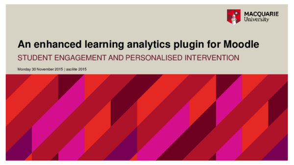 (PDF) An enhanced learning analytics plugin for Moodle
