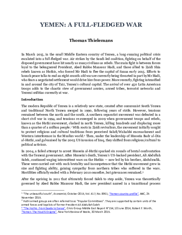 Yemen: A full-fledged war