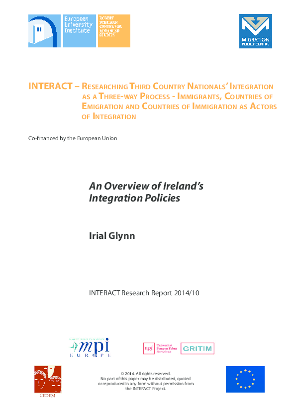 (PDF) An Overview of Ireland's Integration Policies