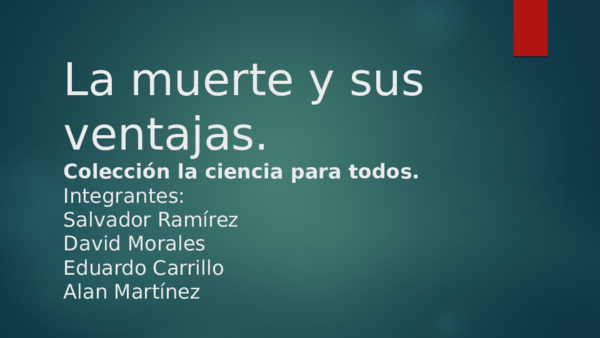 (PPT) La muerte y sus ventajas