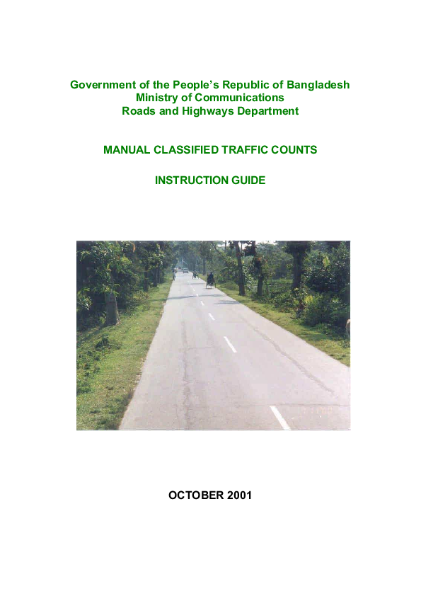(PDF) Traffic Counts Manual tariqul islam Academia.edu