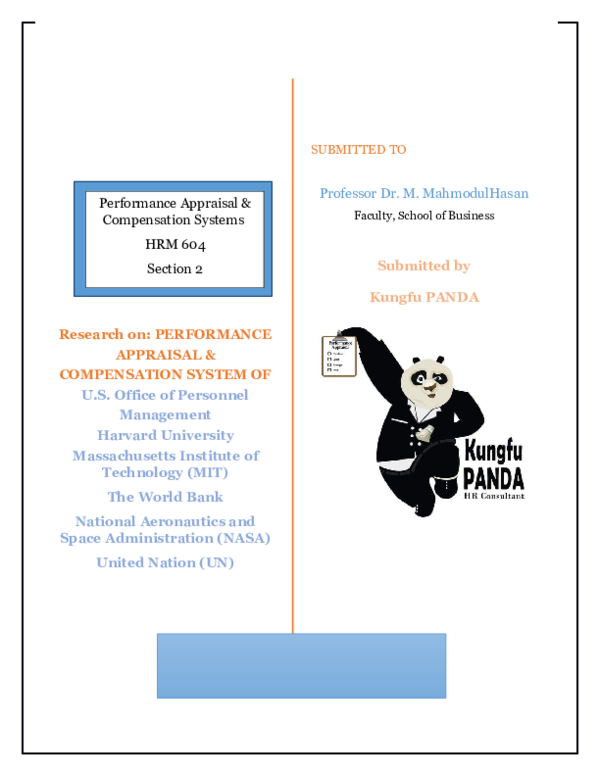 (DOC) Performance Appraisal & Compensation Package