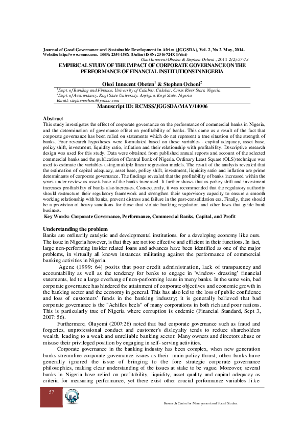 pdf-empirical-study-of-the-impact-of-corporate-governance-on-the