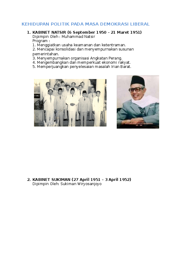 Kabinet natsir picture