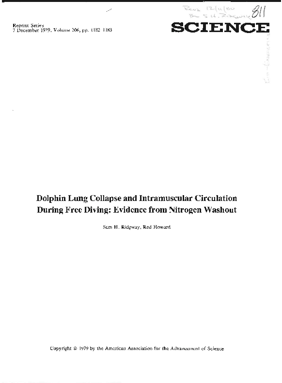 (PDF) Dolphin Lung Collapse and Intramuscular Circulation During Free