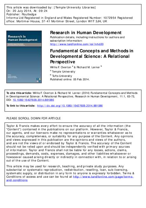 (PDF) Fundamental Concepts and Methods in Developmental Science: A ...