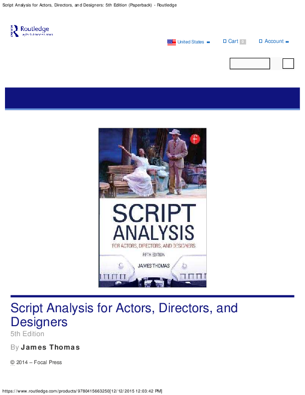 Script Analysis For Actors Directors And Designers Fourth Edition – SUYQ